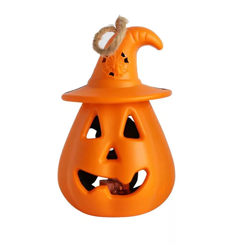 Pumpkin Glow Tragbare Halloween-Kürbislaterne für Kinder | LED-Kerzenlicht | Stimmungsvolle Deko