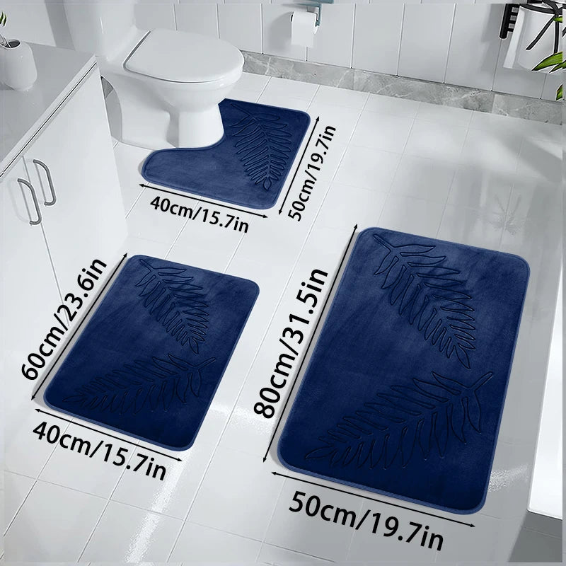 Badematten-Set AquaSoft | 3-teilig | Rutschfest & Schnell Trocknend | Memory-Schaum & Korallensamt