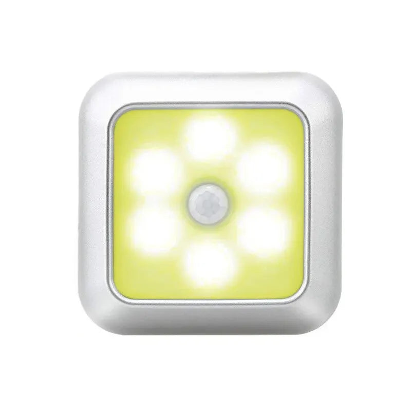 LumoSense | LED Nachtlicht mit Bewegungsmelder | 6 LEDs | Kabellos & Batteriebetrieben | Für Schrank, Flur & Treppe
