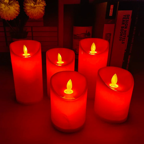 Flamara Glow LED-Stumpenkerze mit Bewegter Flamme | 5 Größen | Echtwachseffekt & Batteriebetrieb | Sicher & Rauchfrei