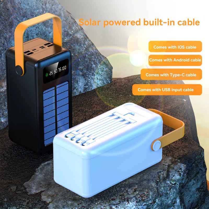 SunVault Xiaomi Solarbatterie 100 000 mAh Powerbank mit integrierter LED-Taschenlampe – Schnelles Laden & Outdoor-Stromversorgung