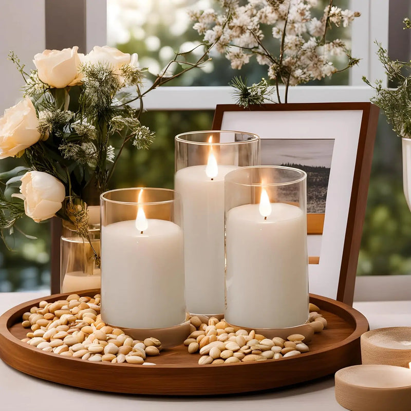 Flamara LED Kerzen Set | 3 Stück | Echtwachseffekt & Flackerlicht | Mit Fernbedienung