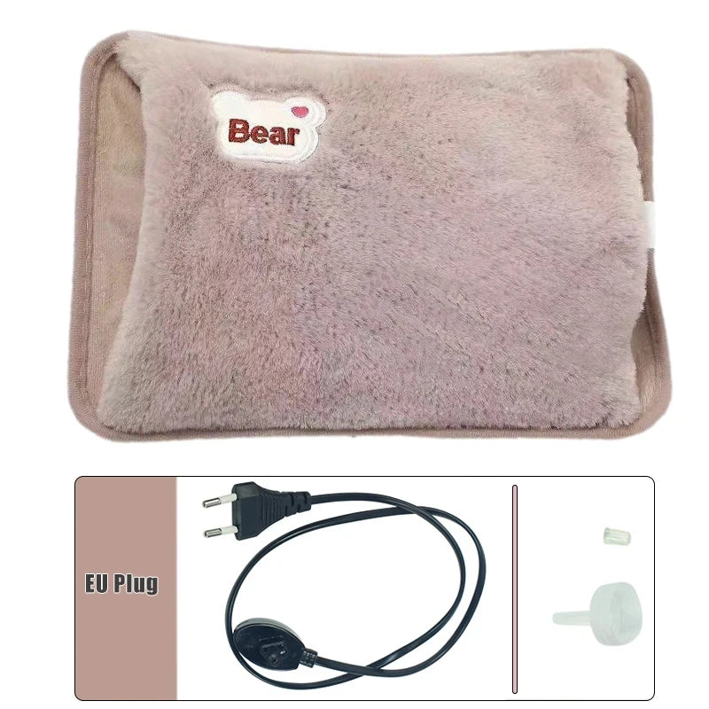 Elektrische Wärmflasche HeatHug | Wiederaufladbare Hand- & Körperwärmer | Flauschiges Hasenfell-Material | Sicher & Explosionsgeschützt