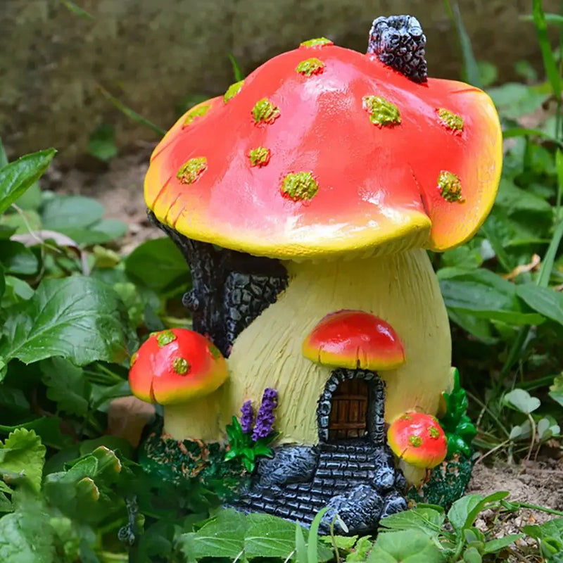 MycoFairy Home | Miniatur Pilzhaus | Harz-Figur | Märchengarten & Terrarium Deko | Handgefertigt