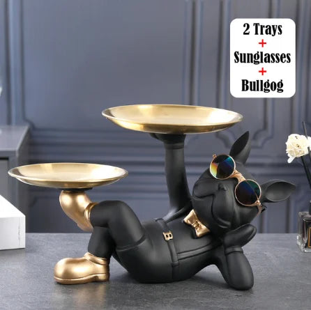 Bulldog Dekofigur Bravetto UrbanBulldog | Coole Bulldoggen-Skulptur aus Resin | 33×19,5×20 cm | Wohnaccessoire & Geschenkidee für Hundefans