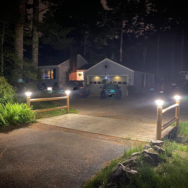 SolarGlow Solar-Pfostenleuchte Außen | 3 Lichtfarben | IP65 Wasserdicht | 4000 mAh Akku | 17x9,5x11 cm