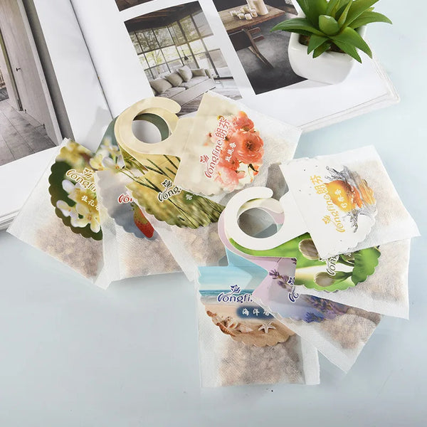 Aromessenz Duft-Sachets für Kleiderschrank & Räume | 5/10 Stück | Lang anhaltender Duft | Mit Aufhänger | Aromatherapie & Lufterfrischer