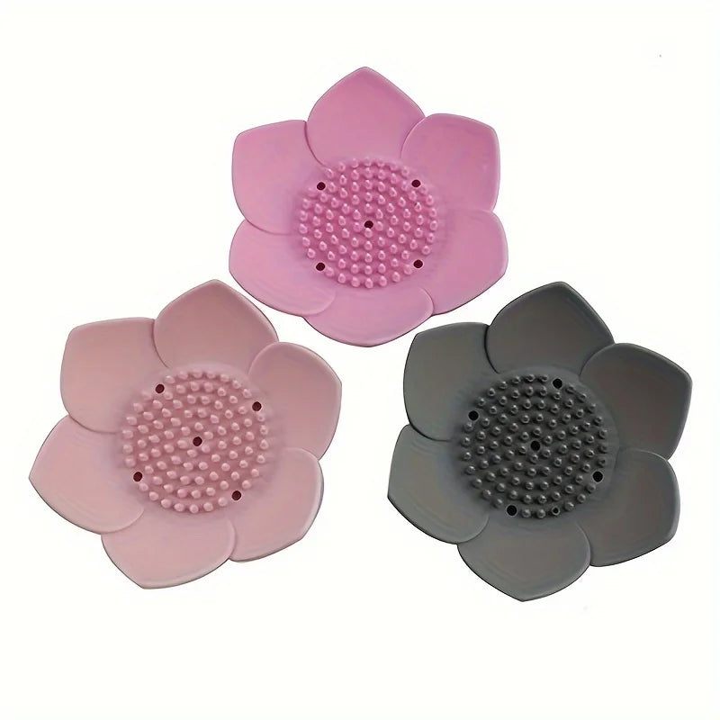 Seifenablage LotusBloom | Rutschfest & Selbstentwässernd | Silikon Seifenhalter im Lotus-Design