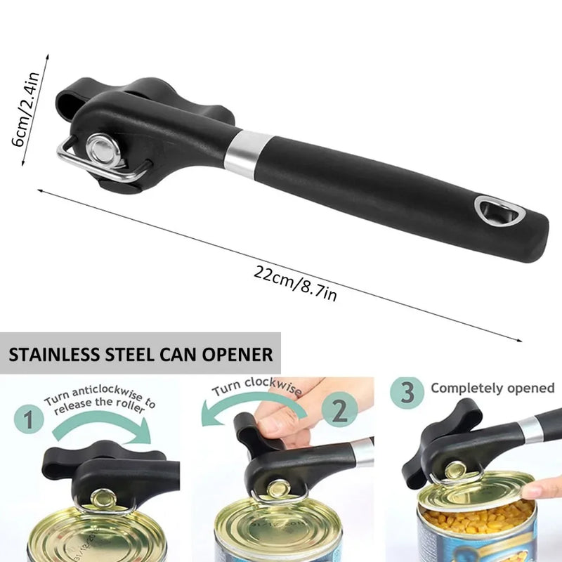 Cutelio Multifunktionaler Dosenöffner Edelstahl | Seitenschneider mit glattem Rand | Sicher & ergonomisch | 22 × 6 cm