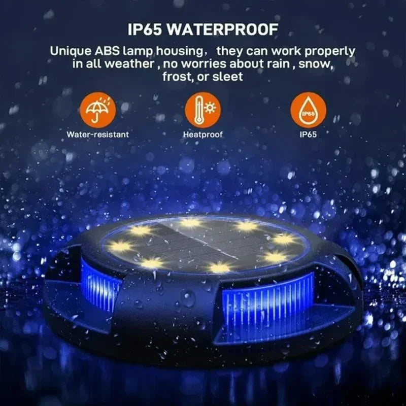 LumiTera GroundGlow 12 Solar-Bodenleuchte 12 LEDs | Edelstahl IP65 | Automatischer Dämmerungssensor | Für Garten, Terrasse & Wegbeleuchtung