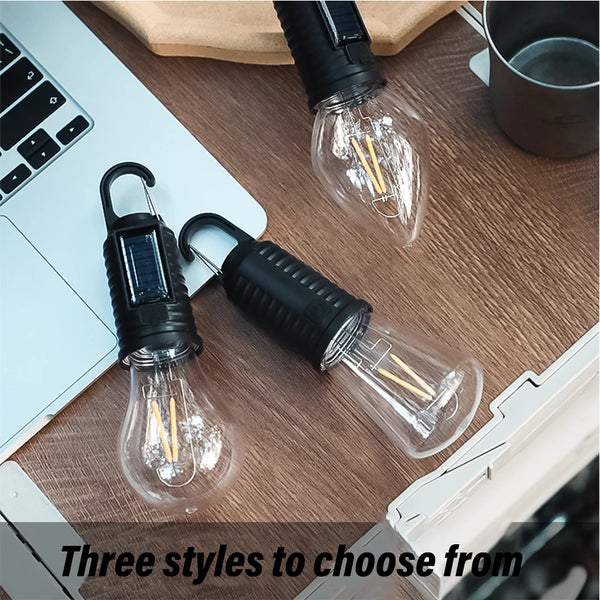 Campurelux Solar Campinglampe Vintage | Wiederaufladbar via Solar & USB | 3 Lichtmodi | Tragbar & Wasserdicht