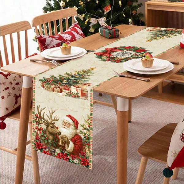Weihnachts-Tischläufer Festivia | 180×35 cm | Elegant & Festlich | Tischdeko für Weihnachten & Neujahr 2025/2026