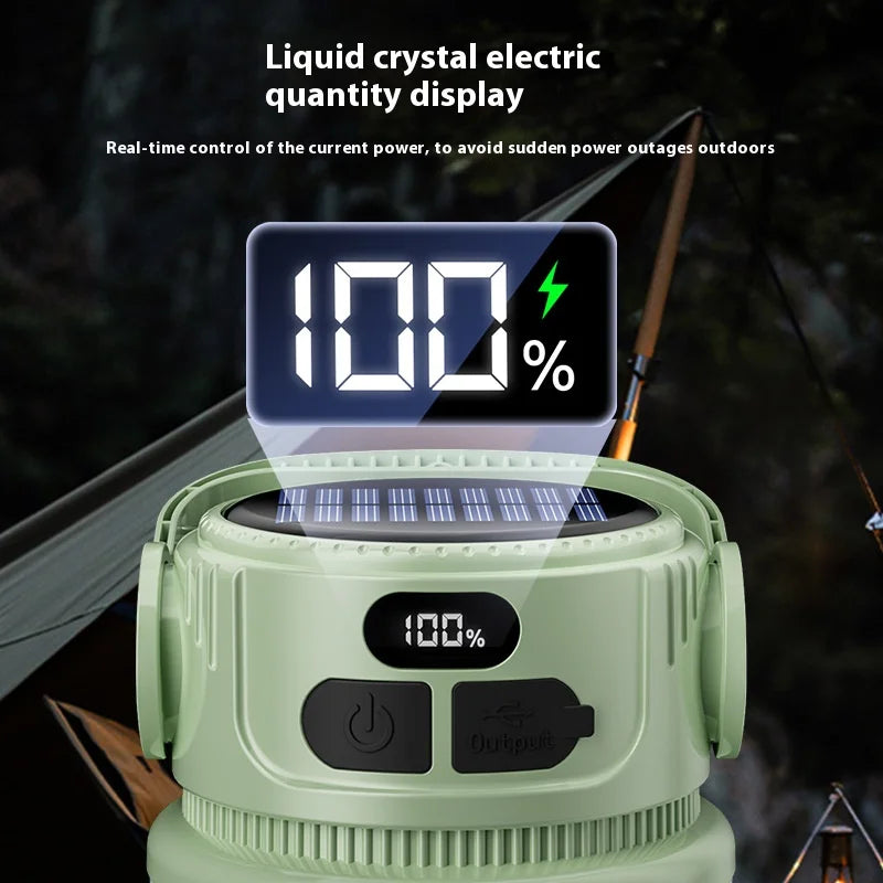 Luminatra Solar LED Campinglampe | Wiederaufladbar & Wasserdicht | 6 Lichtmodi | Für Outdoor, Notfälle & Reisen