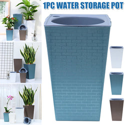 Brickora StylePot Blumentopf im Ziegelstein-Design | Rechteckig & Hoch | Selbstbewässernd mit Baumwollseil | 27,2×12×17,5 cm / 17,2×12×8,6 cm
