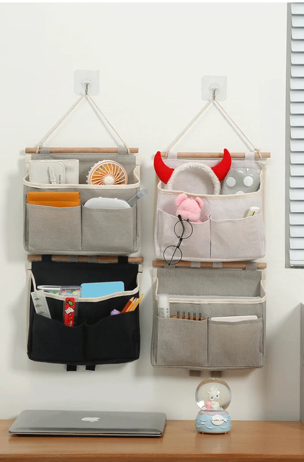 Stowilo Wandtasche | Wasserdichter Hänge-Organizer | Baumwolle-Leinen | Für Unterwäsche & Kleinteile