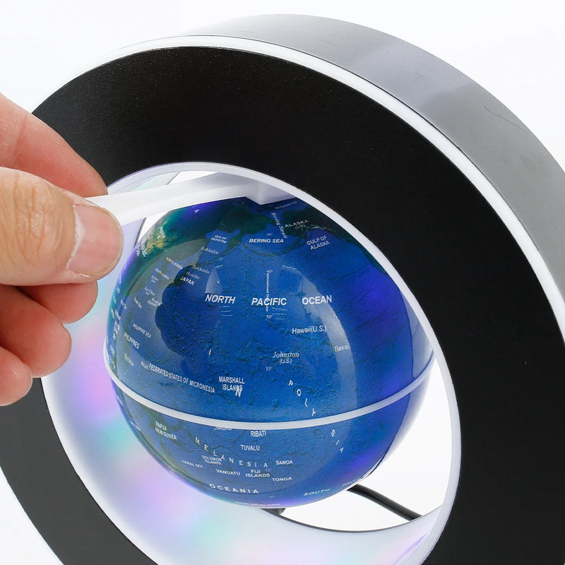 Schwebender Globus MagnoGlobe | Magnetische Levitation | LED-Beleuchtung | 17,5 × 17,5 × 4,5 cm | Geschenkidee