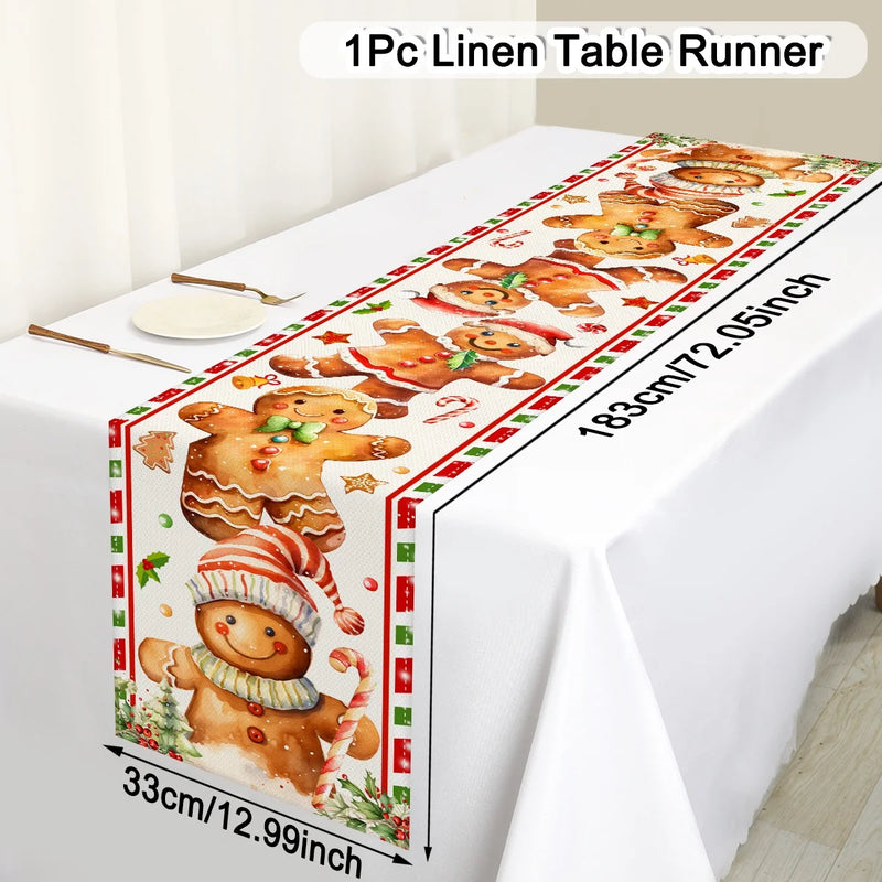 Festivara | Weihnachts-Tischläufer | Leinenoptik | Festliche Dekoration für Esstisch & Kommode | 2025