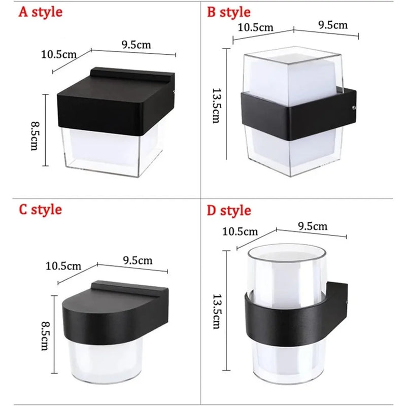 AuroBeam LED-Außenwandleuchte | Wasserdicht IP65 | Modernes Design für Balkon, Garten & Eingang | 9W / 18W