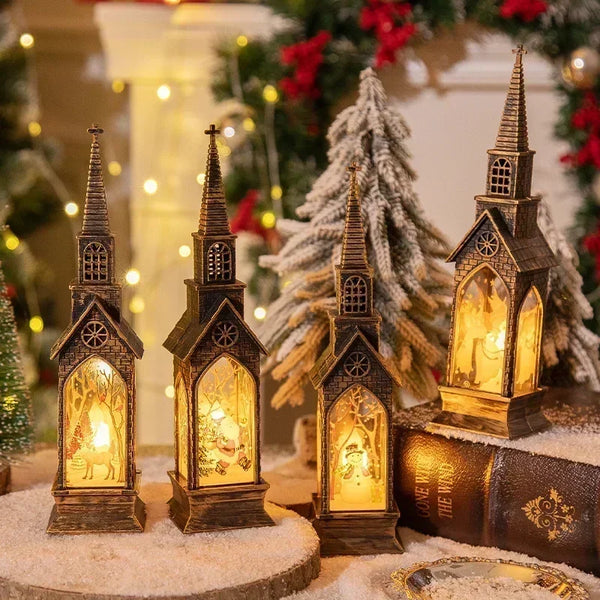 Lumora Festive | LED Weihnachtslaterne | Santa & Schneemann | Warmes Stimmungslicht | Tischdeko