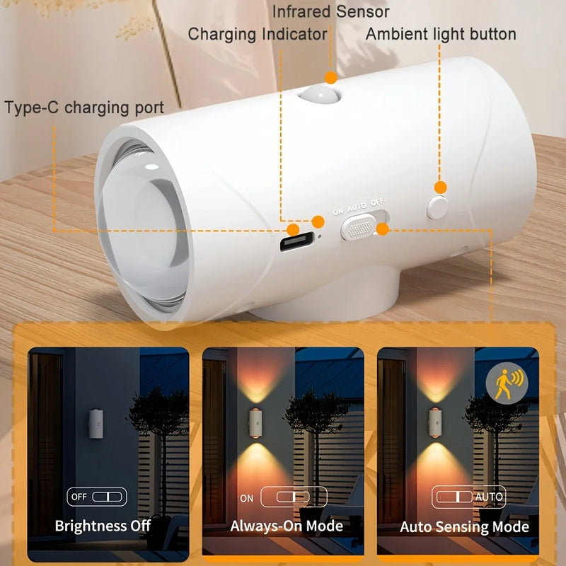 LED Sensor Nachtlicht LumiSpot Flex | Bewegungsmelder & RGB-Ambiente | Wiederaufladbar & Magnetisch