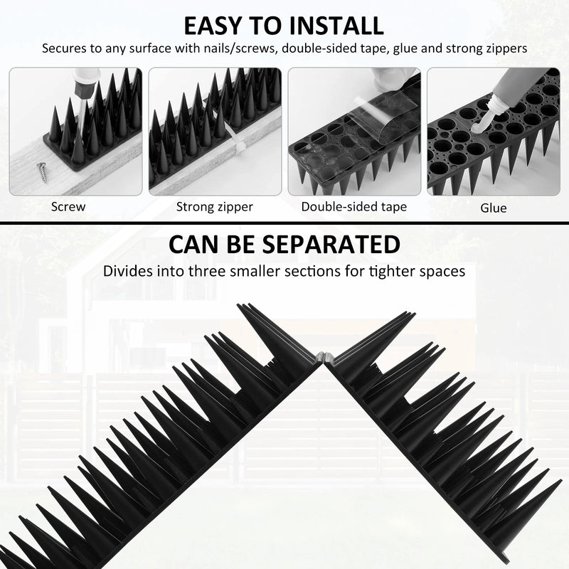 SafeWing 12/20er-Set Vogelabwehr-Spikes | Abnehmbar & Tierfreundlich | Anti-Kletter-Schutz für Zaun, Fensterbank & Dachkante