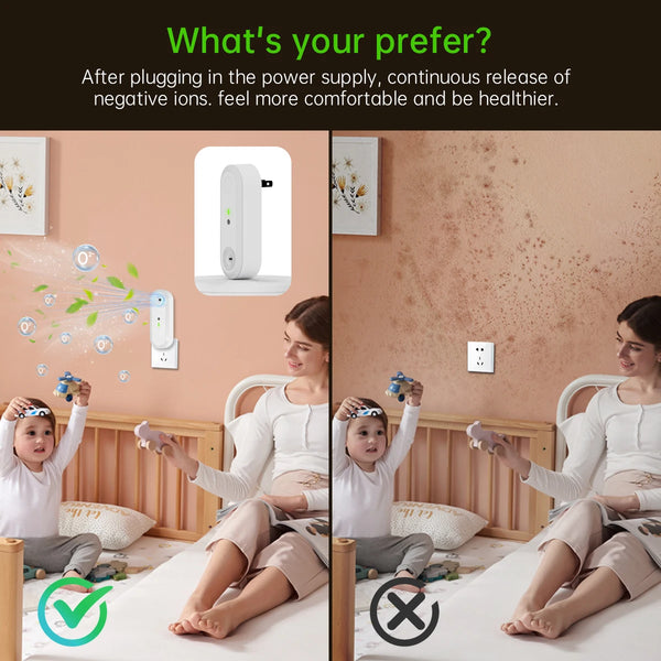 Luftreiniger & Nachtlicht Aeroluna | Ionentechnologie ohne Filter | Für Schlafzimmer, Küche & Büro | Kompakt & Leise