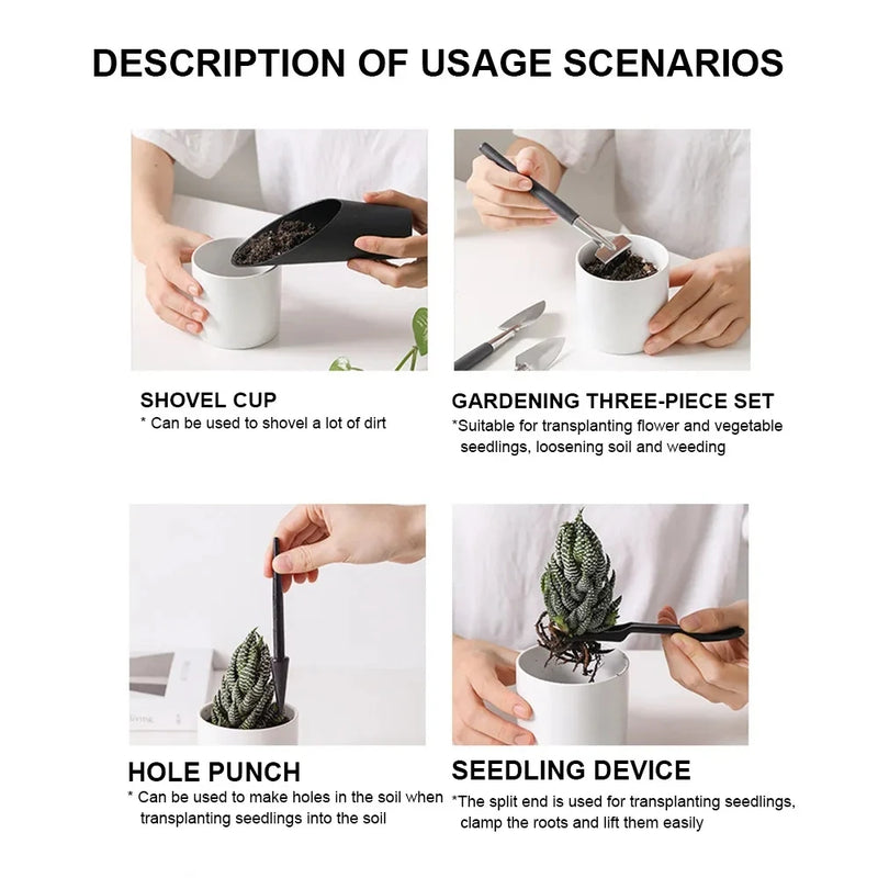 Floriva Mini Gartenwerkzeug Set | Ergonomisch & Platzsparend | Für Sukkulenten & Bonsai | 5/8/13-teilig