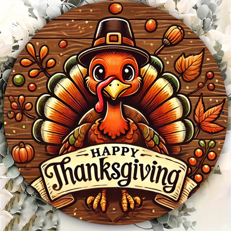 AutumnGlanz Wanddeko Herbst | Aluminium | Kürbis-, Blätter- & Truthahn-Motiv | Saisonales Wandbild