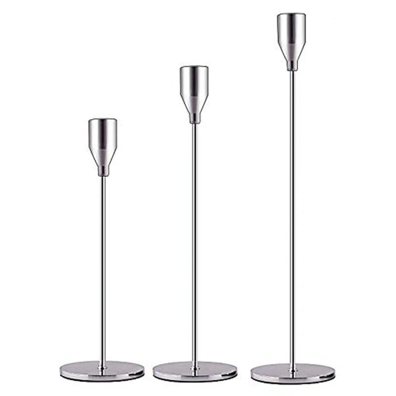 Luméa Kerzenhalter Set (3 Stück) | Europäisches Design | Metall | 24–34 cm