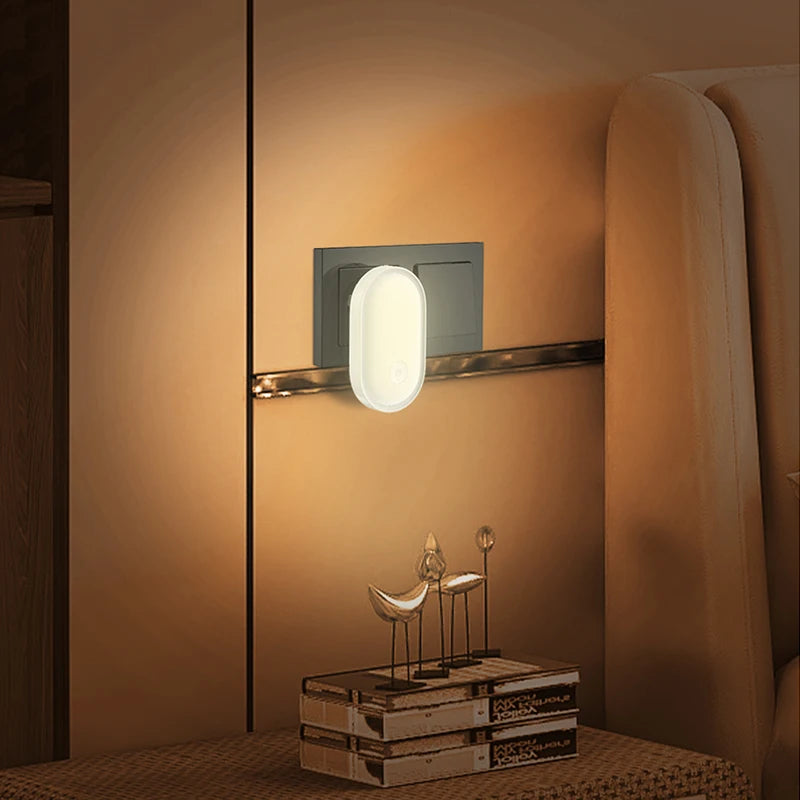LED Nachtlicht Steckdose | Mit Lichtsensor & Dimmbar | Energiesparend & Nordic Design | Für Schlafzimmer & Flur
