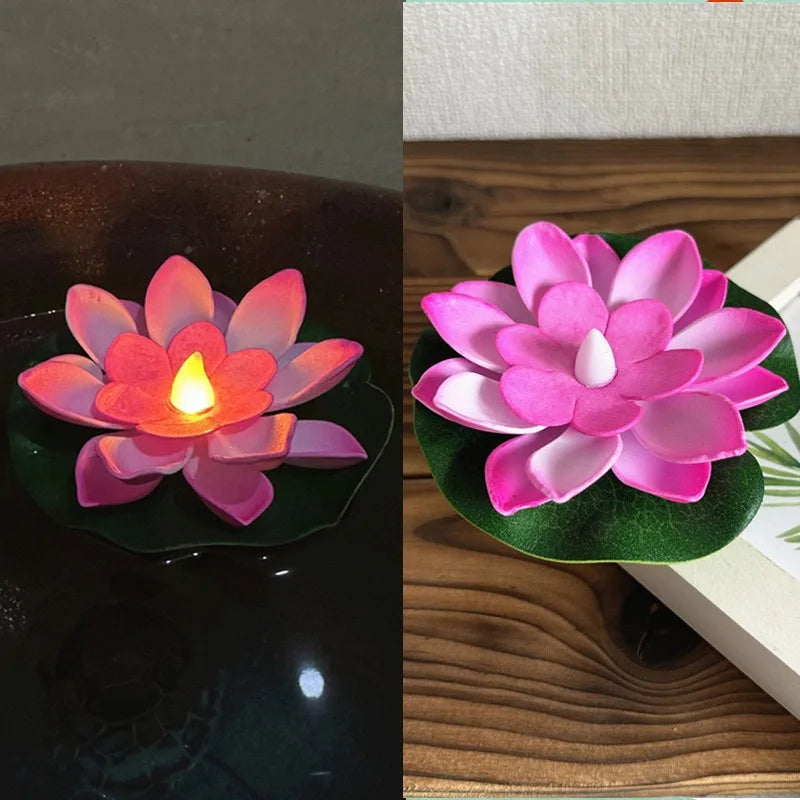 Schwimmende Lotuslampe LUMILYA | LED Wassersensor | Warmweißes Licht | Für Teich, Garten & Feste
