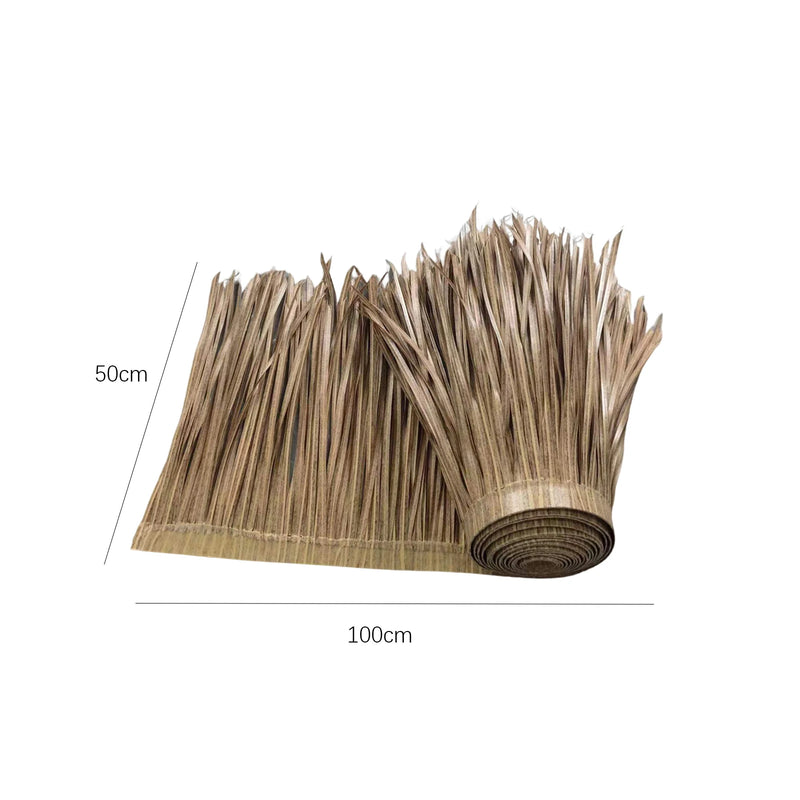 TROPISHIELD Künstliches Palmendach | UV-beständig & wetterfest | 100×50 cm | Für DIY-Dächer, Sonnenschirme, Tiki-Bars & Gartenhütten