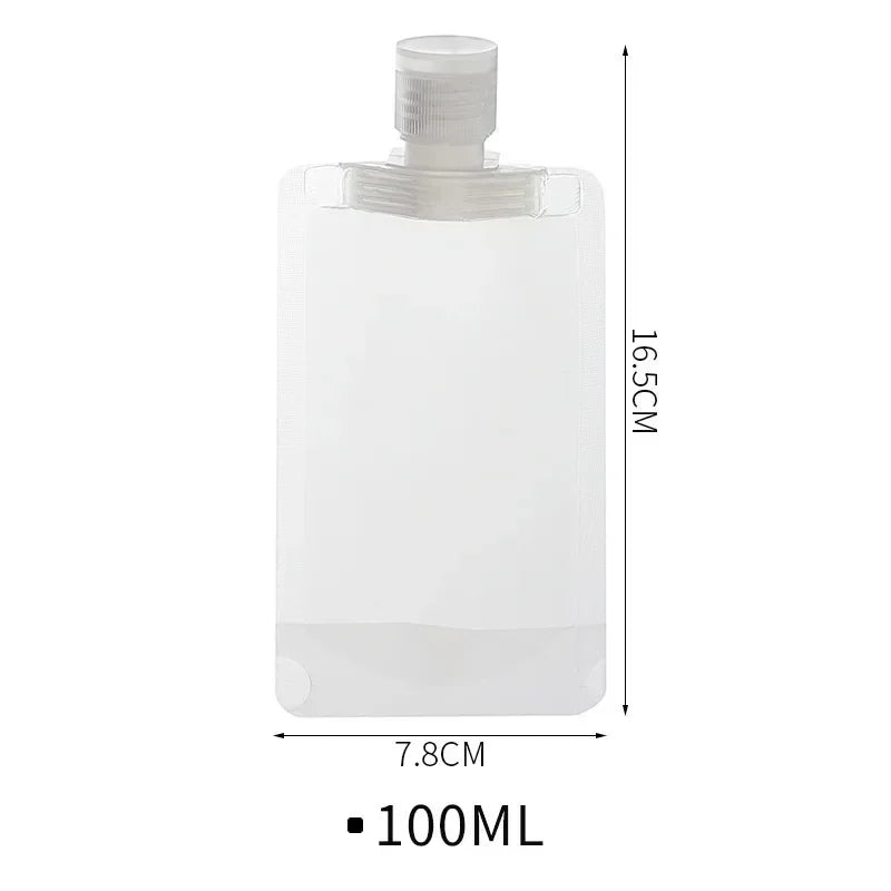 REISENTA Mini-Flaschenset | Kosmetik Reise-Set mit Aufbewahrungstasche | 5-teilig | PET-Flaschen 30–100ml