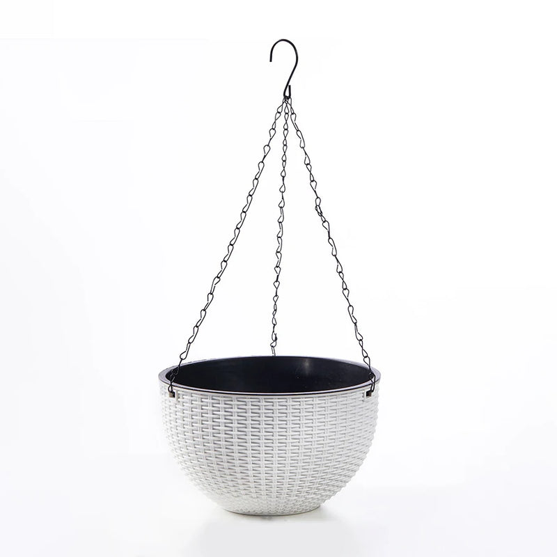 Rattania Bloom Hängetopf | Europäischer Stil | Wabenmuster & Rattan-Optik | Für Garten, Balkon & Innenräume