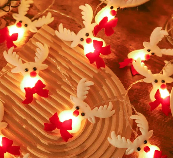 LED Schneemann Lichterkette | 1,5 m mit 10 LEDs | Weihnachtsdeko für Wohnzimmer, Kinderzimmer, Hochzeit & Party | FrostiGlow