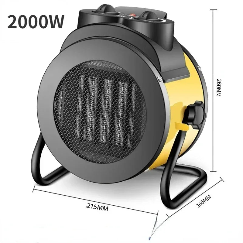 Thermoventis | Industrieller Elektroheizer 220V | 3 Heizstufen | PTC-Keramik | Überhitzungsschutz & Thermostat | Tragbarer Heizlüfter 1500–3500W