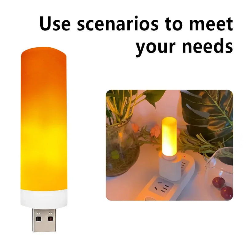 LED-Flammenlicht FlameGlow | USB-Flackerlampe | Realistischer Flammeneffekt | Stimmungs- & Dekolicht