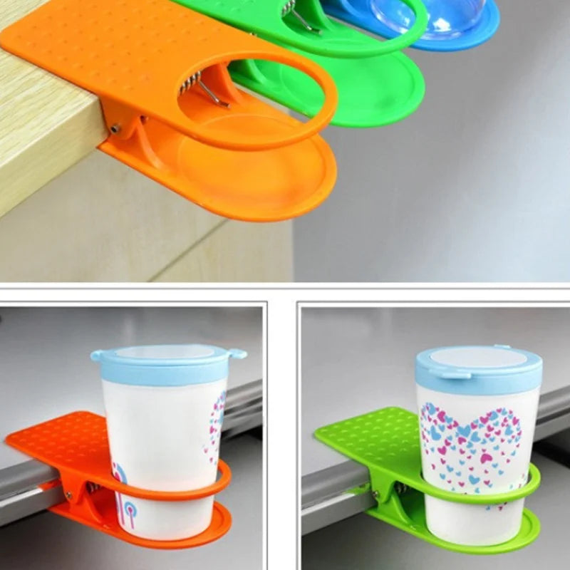ClipCupPro Tisch-Getränkehalter | Praktischer Becher-Clip für Schreibtisch & Büro | Platzsparender Halter für Tassen, Dosen & Flaschen