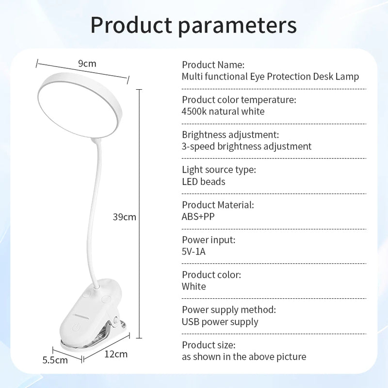 FlexiRead LED Tischlampe | USB Wiederaufladbar & Faltbar | Augen­schonend & Dimmbar | 39 cm