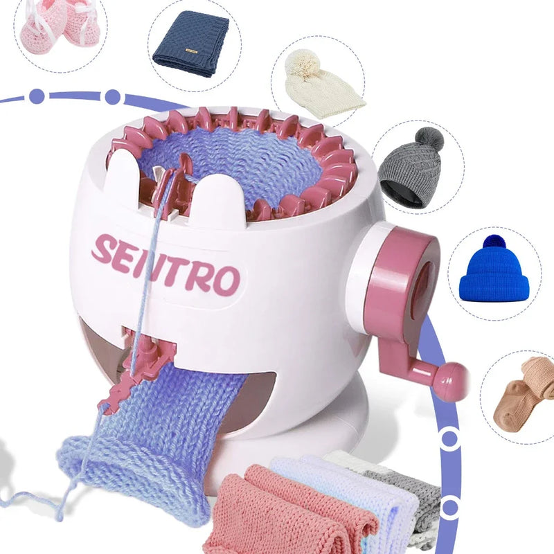 Strickolino Strickmaschine | 22 Nadeln | Automatisches Rundstrick-Set für Anfänger & Erwachsene | Schnellstricker mit Zubehör