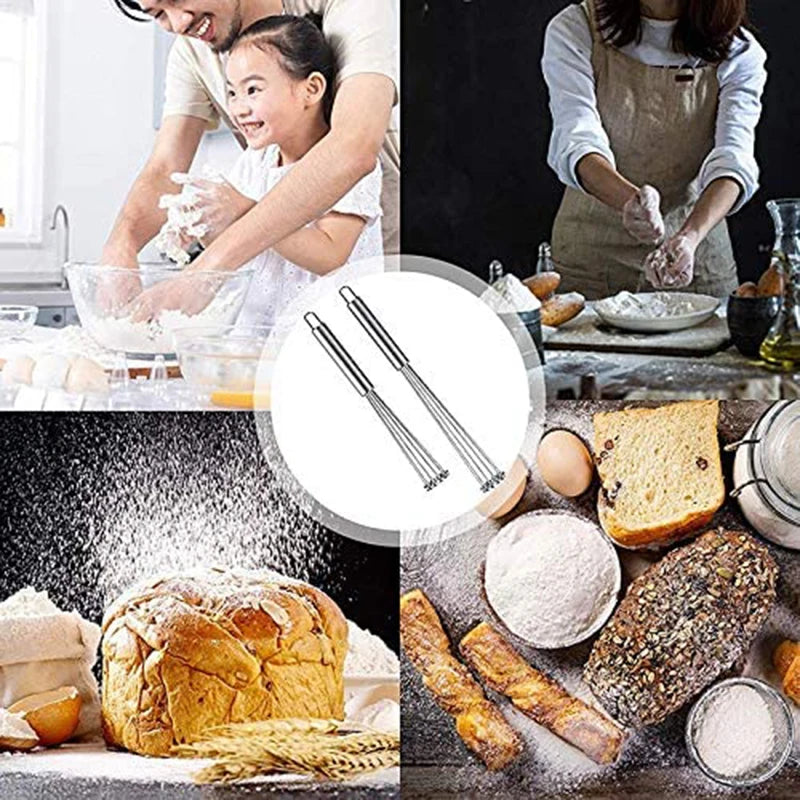WHISPRO Edelstahl-Schneebesen | Stabil & Effizient | Zwei Größen | Für Backen & Kochen