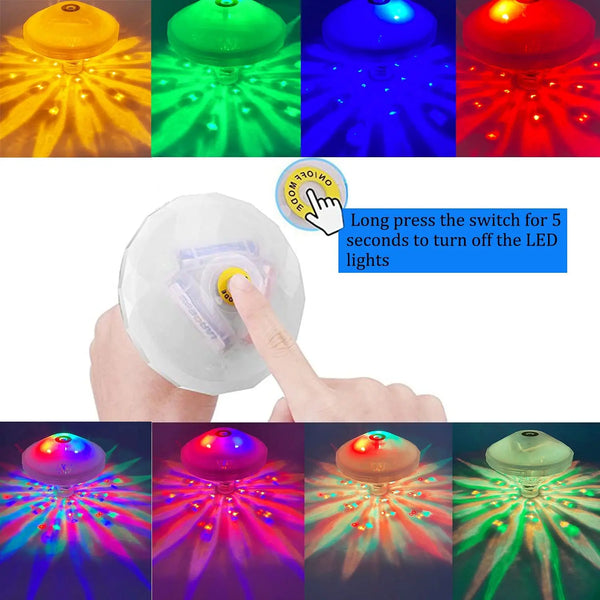 Schwimmende LED-Unterwasserleuchte AquaLuma | RGB Farbwechsel | IP67 Wasserdicht | Für Pool, Badewanne & Party