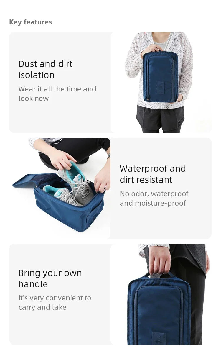TravelShoe Cube Wasserdichte Reise-Schuhaufbewahrung | Faltbare Schuh-Tasche mit Netzfach | 21 × 30 × 11,5 cm