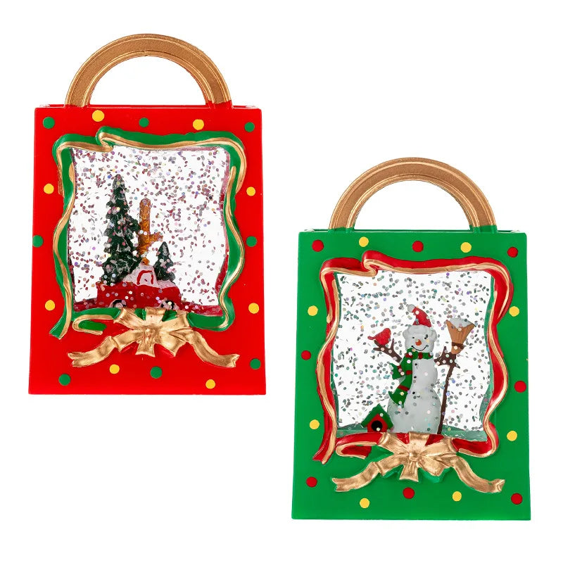 Weihnachts-Schneekugel Lampe | LED Wasserball mit Wirbelndem Schnee | Dekorative Geschenkbox & Festliche Beleuchtung | Lunavine