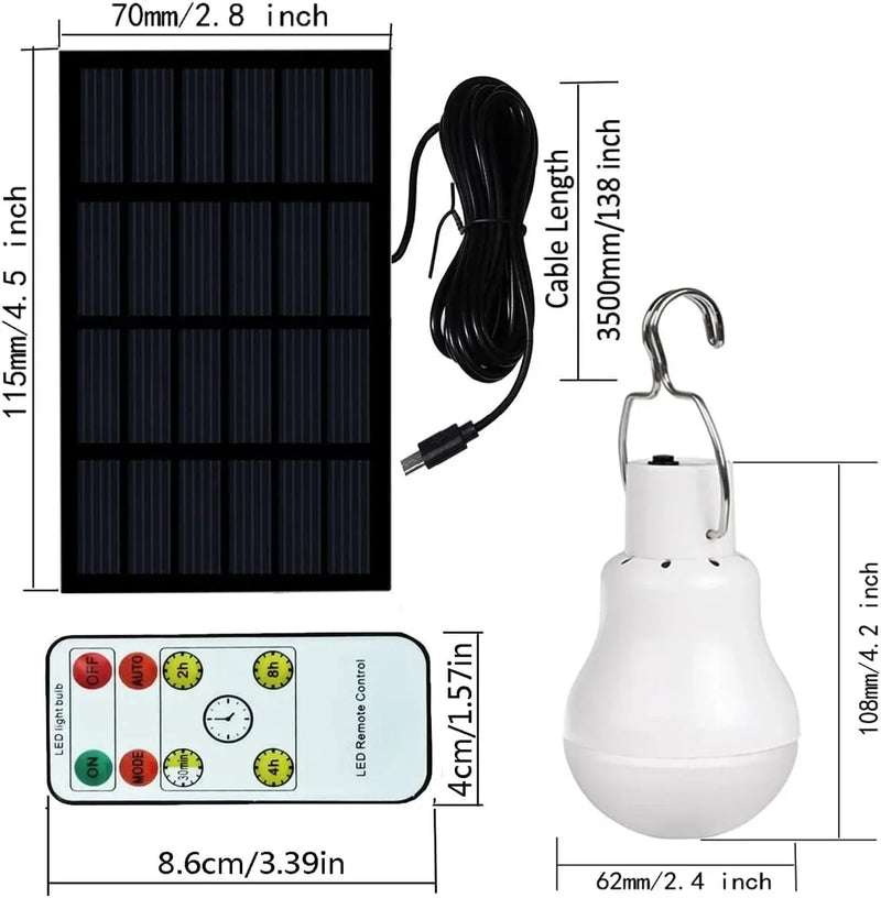 Solar-LED-Lampe LumiCamp Pro | Aufladbar via USB & Solar | Wasserdicht IP55 | Tragbare Notlichtlösung mit Dimmfunktion