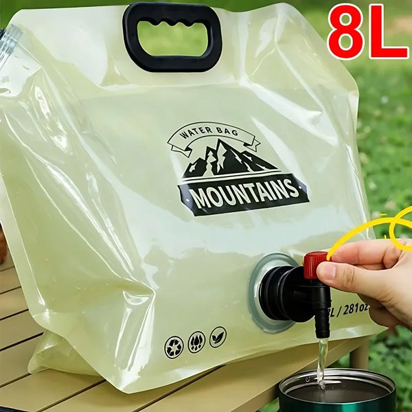 HydraPakx Faltbare Wassertragetasche 8 L | Mit Griff & Ausgießer | Für Camping, Wandern & Outdoor