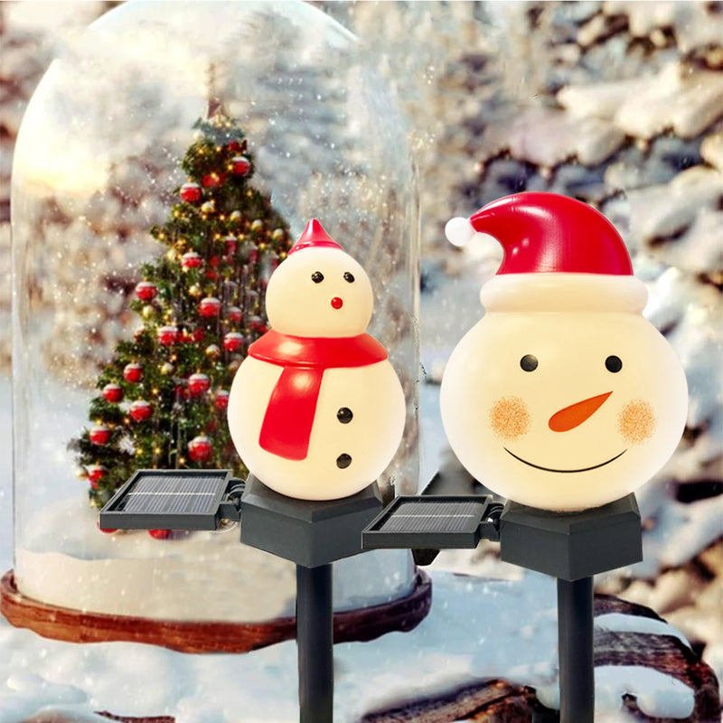 Solar Gartenleuchte | Weihnachtsmann & Schneemann | LED Landschaftslicht | Wasserdicht & Outdoor
