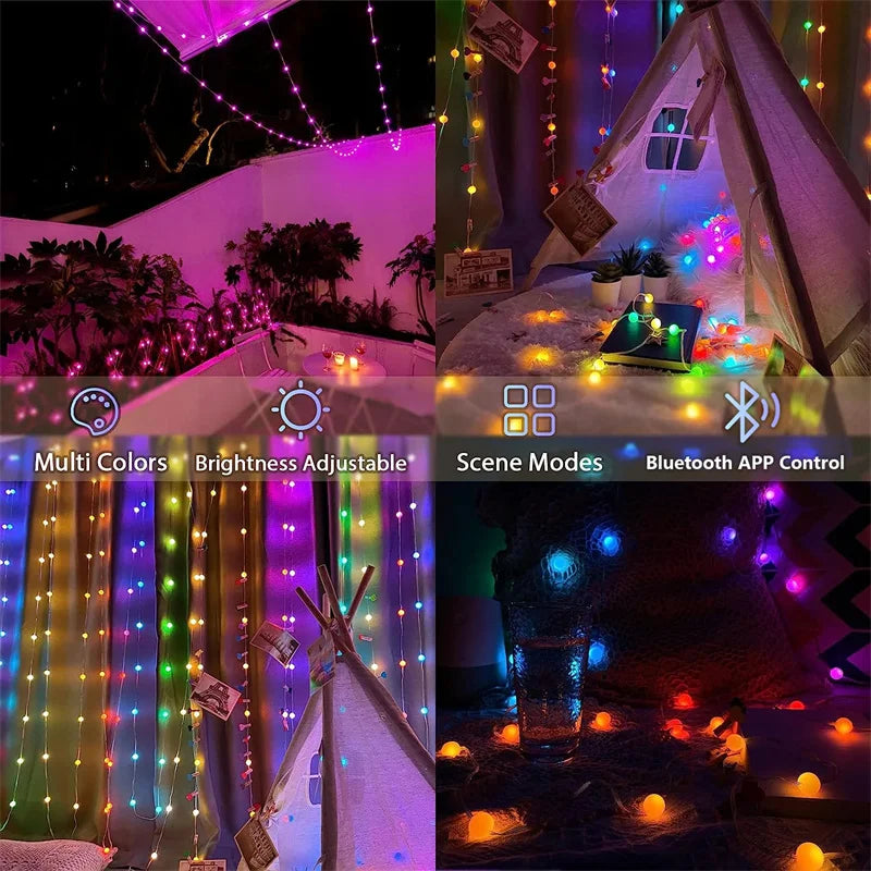 Lumavo LED Lichterkette Smart RGBIC | USB-betrieben | Farbwechsel & Musikmodus | Für Garten & Deko
