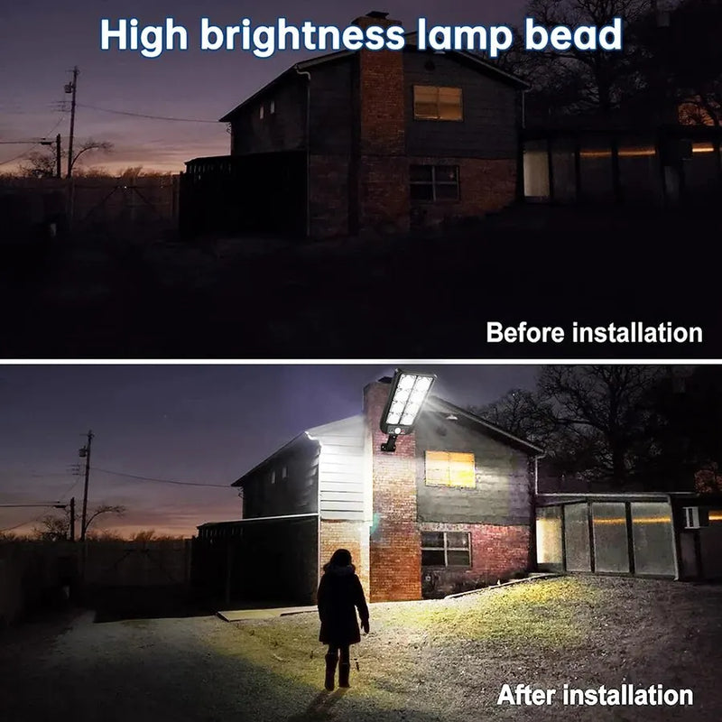 Solarstrahler LUMISUN Pro | 100/200 LEDs | IP65 Wasserdicht | Bewegungsmelder & Fernbedienung
