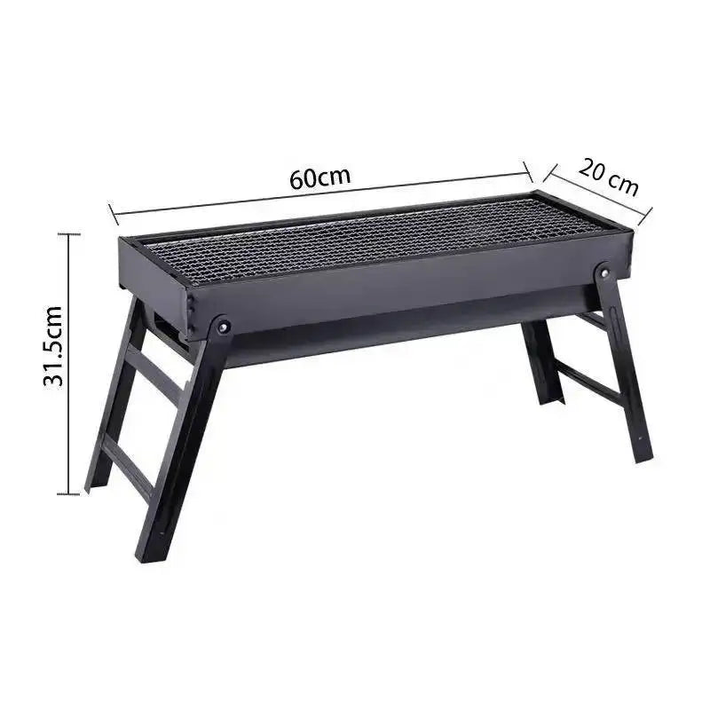 FireGrill Pro Faltbarer Holzkohlegrill | Tragbar & stabil | Für Outdoor, Camping & Picknick | 60 × 20 × 31,5 cm